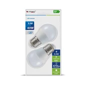 V-TAC 5.5W E27 meleg fehér LED égő csomag (2 db) - SKU 7360
