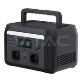 V-TAC hordozható áramfejlesztő, max. 1200W terheléshez, Napelemes töltési lehetőséggel - SKU 11443