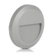 V-TAC 2W szürke LED lépcsővilágítás, kerek, IP65, meleg fehér - SKU 1319