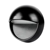 V-TAC 3W fekete LED lépcsővilágítás, kerek, IP65, meleg fehér - SKU 1404