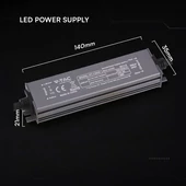 V-TAC IP67 slim fémházas LED tápegység 12V 36W 3A - SKU 24262