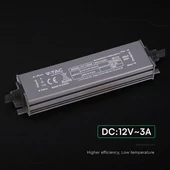 V-TAC IP67 slim fémházas LED tápegység 12V 36W 3A - SKU 24262