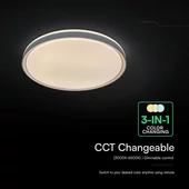 V-TAC 60W designer dóm LED lámpa, állítható színhőmérséklet, szürke, 480x58mm - SKU 24199