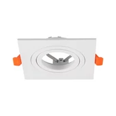 V-TAC fehér, szögletes alumínium GU10 spot keret, IP20 - SKU 24226