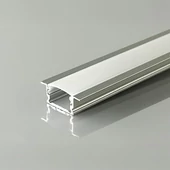 V-TAC süllyeszthető alumínium LED szalag profil fehér fedlappal 19.2x8mm, 2m hosszú - SKU 24301