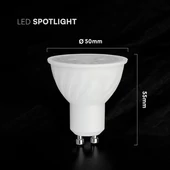 V-TAC GU10 LED spot égő 3 db/csomag 6W meleg fehér 110° - SKU 2119211