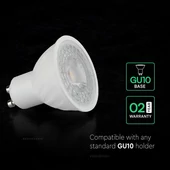V-TAC GU10 LED spot égő 3 db/csomag 6W meleg fehér 110° - SKU 2119211
