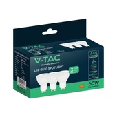 V-TAC GU10 LED spot égő 3 db/csomag 6W természetes fehér 110° - SKU 2119311