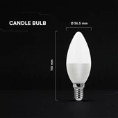 LED Bulb - SAMSUNG CHIP 5.5W E14 Plastic Dimmable Candle 4000K