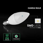 LED Bulb - SAMSUNG CHIP 5.5W E14 Plastic Dimmable Candle 4000K