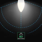 LED Bulb - SAMSUNG CHIP 5.5W E14 Plastic Dimmable Candle 4000K
