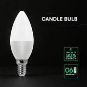 LED Bulb - SAMSUNG CHIP 5.5W E14 Plastic Dimmable Candle 4000K