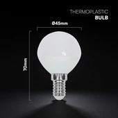 V-TAC CREE SMD 3.7W E14 hideg fehér P45 LED kisgömb égő - SKU 2141246