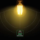 V-TAC 10W E27 meleg fehér filament A60 LED égő, 3 db/csomag - SKU 2144101