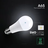 LED Bulb - 15W A65 Е27 Thermoplastic 3000K