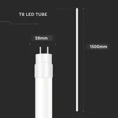 V-TAC CREE SMD LED fénycső, 150cm T8 20W természetes fehér - SKU 216576