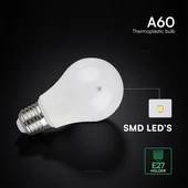 V-TAC CREE SMD 8.5W E27 meleg fehér A60 LED égő, 95 Lm/W - SKU 2172606