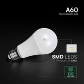 V-TAC CREE SMD 10.5W E27 természetes fehér A60 LED égő, 100 Lm/W - SKU 2173496