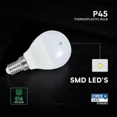 LED Bulb - SAMSUNG CHIP 6.5W E14 P45 Thermoplastic 3000K