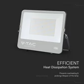 V-TAC CREE SMD D-széria LED reflektor 200W hideg fehér 115 Lm/W, fekete ház - SKU 232216