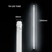 LED Tube T8 12W - 120 cm Nano Plastic 6400K 160LM/WATT