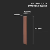 V-TAC oszlop SKU 23824 lámpához, Corten barna, 80 cm magas, alumínium - SKU 24091