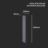 V-TAC oszlop SKU 24089 lámpához, sötét szürke, 80 cm magas, alumínium - SKU 24092