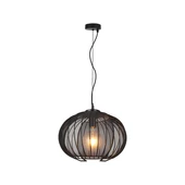 V-TAC gömb alakú dekoratív szövet és fém csillár, E27 foglalattal, fekete - SKU 24116