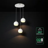 V-TAC mennyezeti dekoratív kerek 3x10W LED lámpatest, kerámia és fém, meleg fehér, fehér - SKU 24129