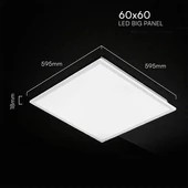 V-TAC süllyeszthető Slim Back-Lit LED panel hideg fehér 40W 60 x 60cm, 120 Lm/W - SKU 24142