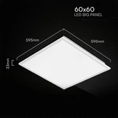 V-TAC süllyeszthető Back-Lit LED panel hideg fehér 40W 60 x 60cm, 120 Lm/W - SKU 24144