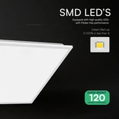V-TAC süllyeszthető Back-Lit LED panel hideg fehér 40W 60 x 60cm, 120 Lm/W - SKU 24144