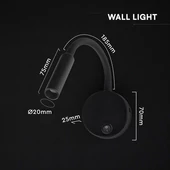 V-TAC CREE SMD LED-es olvasólámpa állítható flexibilis fejjel, meleg fehér - SKU 241506