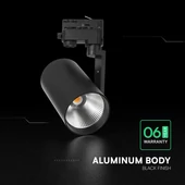 V-TAC CREE COB LED sínes spotlámpa állítható 20W, 20° szögű, hideg fehér - SKU 241566