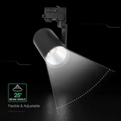 V-TAC CREE COB LED sínes spotlámpa állítható 35W, 25° szögű, hideg fehér - SKU 241596