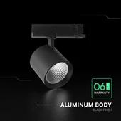 V-TAC CREE COB LED sínes spotlámpa állítható 36W, 36° szögű, hideg fehér - SKU 241656