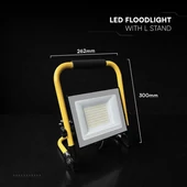100W LED Floodlight SMD SAMSUNG CHIP G2 Black Body 4000K Hand Stand 3m Wire EU Plug