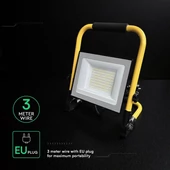 100W LED Floodlight SMD SAMSUNG CHIP G2 Black Body 4000K Hand Stand 3m Wire EU Plug