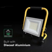 100W LED Floodlight SMD SAMSUNG CHIP G2 Black Body 4000K Hand Stand 3m Wire EU Plug