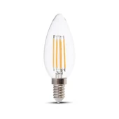 V-TAC 4W E14 meleg fehér dimmelhető filament gyertya LED égő - SKU 2870
