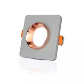 V-TAC GU10 LED spotlámpa keret, szürke+rózsaarany fix lámpatest - SKU 3118