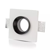 GU10 Fitting Gypsum White Recessed Light With Chrome Metal Square