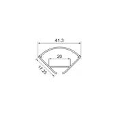 Led Strip Mounting Kit With Diffuser Aluminum Milky Gypsum Corner Round  2000MM