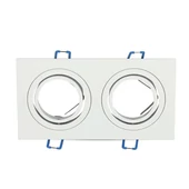 V-TAC GU10 LED 2 foglalatos spotlámpa keret, fehér billenthető lámpatest - SKU 3607