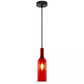V-TAC üveg alakú, piros lámpa, függeszték E14 foglalattal - SKU 3769