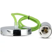 Chrome Metal Cup Pendant Light Green