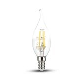 V-TAC 4W E14 meleg fehér filament LED gyertyaláng égő - SKU 4302