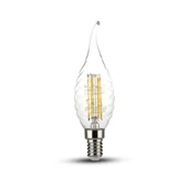 V-TAC 4W E14 meleg fehér filament LED csavart gyertyaláng égő - SKU 4308