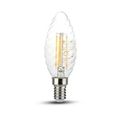 V-TAC 4W E14 meleg fehér dimmelhető filament LED csavart gyertya égő - SKU 4367