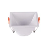 V-TAC GU10 LED műanyag spotlámpa keret, mélyített fehér szögletes fix lámpatest - SKU 6638